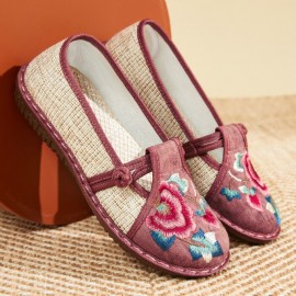 Ethnic Ethnic Slip On Flat Heel Shallow Shoes